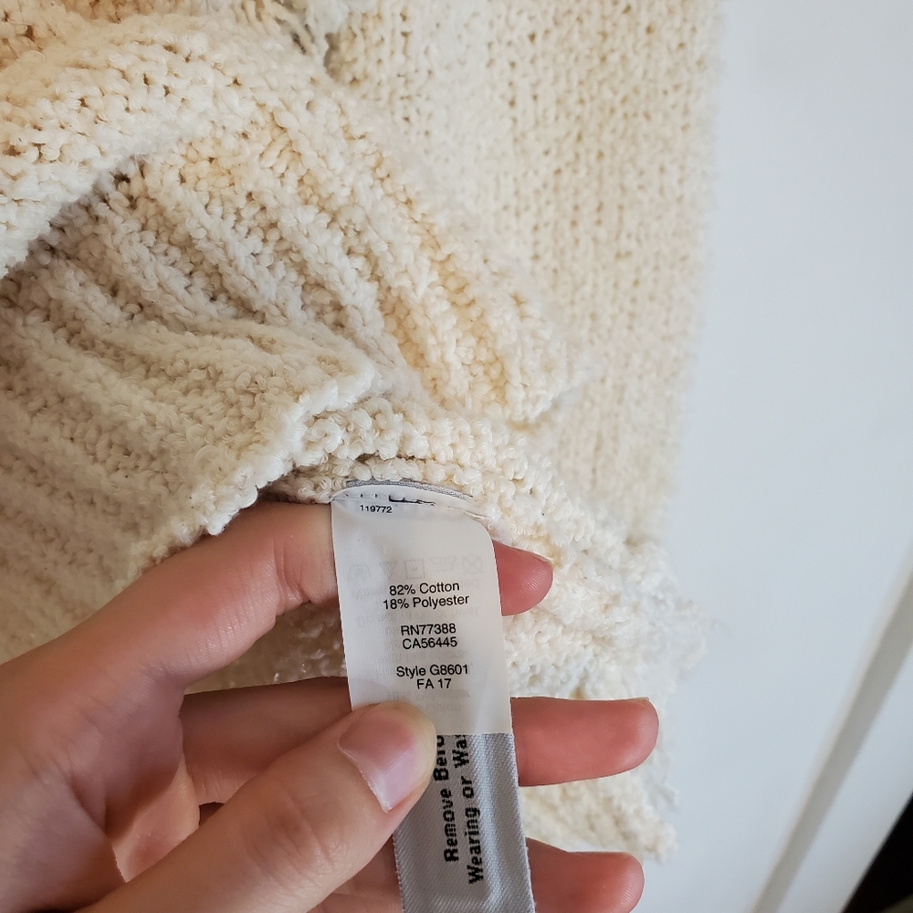 MADEWELL Cream Fringe Knit Crewneck Sweater sz S - Picture 8 of 8